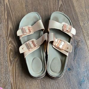 Steve Madden Faux Birkenstock’s in Rose Gold